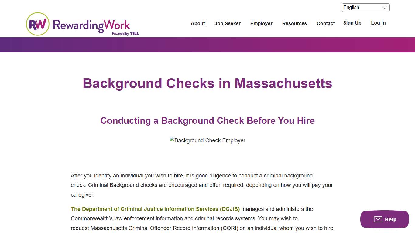 Background Checks in Massachusetts | Rewarding Work